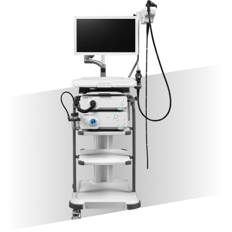 Aparelho de endoscopia e Colonoscopia visto de frente